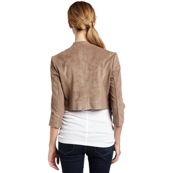 EUC BCBGMaxAzria Bri Perforated Faux Suede Jacket - Picture 3 of 14